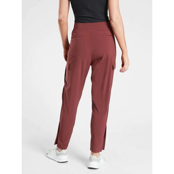 Athleta Cognac Brown Uptown Alley Ankle Cargo Pant Size 6 Athleisure Casual - Picture 2 of 15